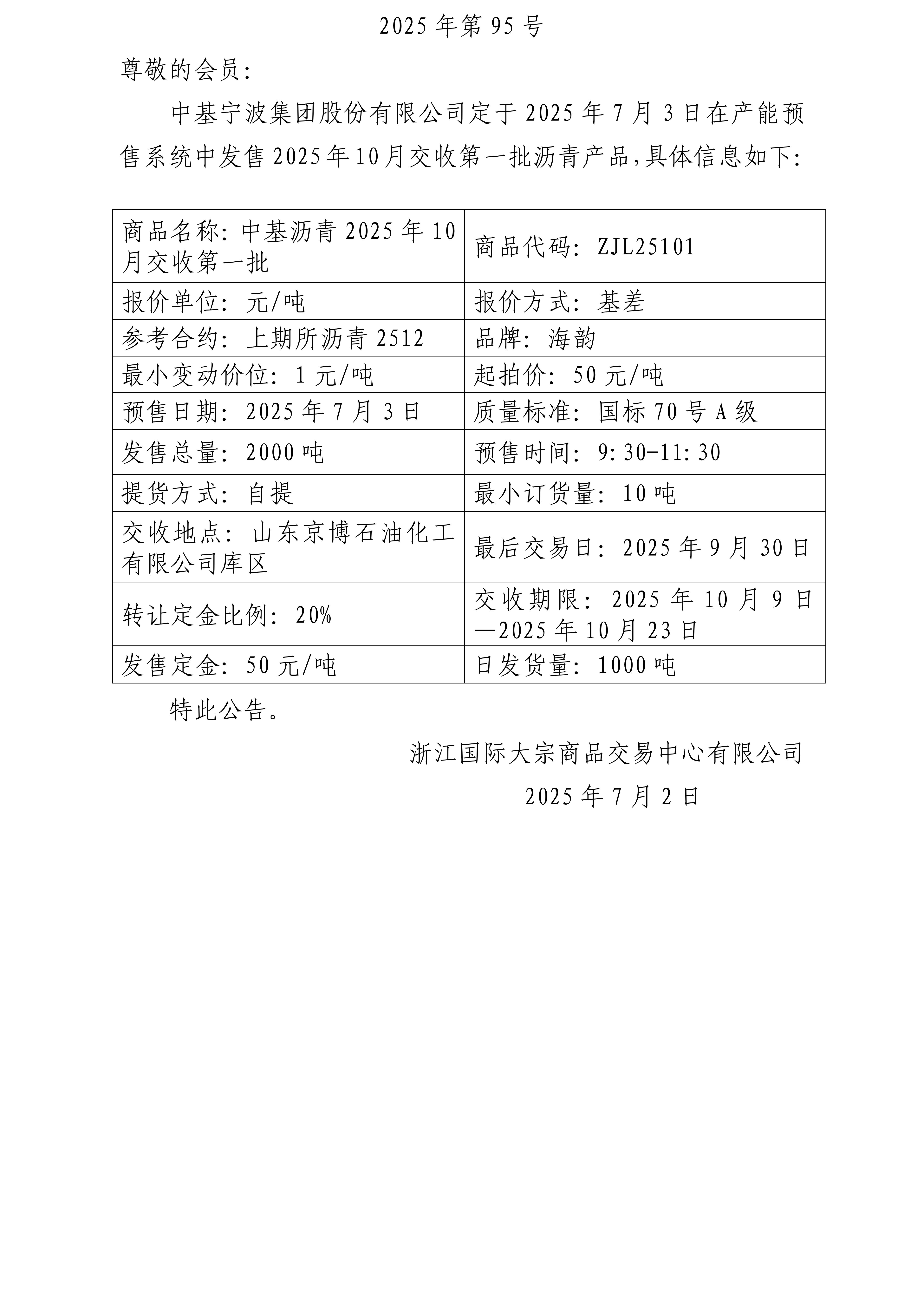关于中基宁波集团股份有限公司预售2025年10月交收第一批沥青产品的公告_01.jpg